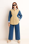 Denim patchwork shirt